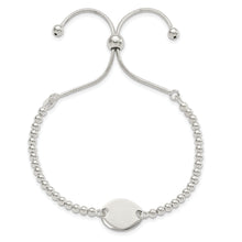 Load image into Gallery viewer, Sterling Silver Polished Beaded Adjustable Bracelet
