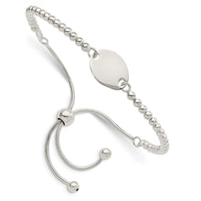 Load image into Gallery viewer, Sterling Silver Polished Beaded Adjustable Bracelet
