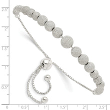 Load image into Gallery viewer, Sterling Silver Polished &amp; Lasered Beaded Adjustable Bracelet
