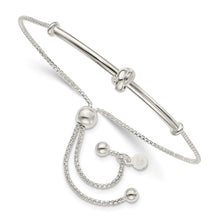 Load image into Gallery viewer, Sterling Silver Bar with Knot Adjustable Bolo Bracelet
