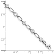 Load image into Gallery viewer, Sterling Silver Rhodium-plated Polished CZ Bracelet
