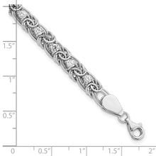 Load image into Gallery viewer, Sterling Silver Rhodium-plated Polished Clear CZ Flat Link 7.5in Bracelet
