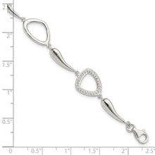 Load image into Gallery viewer, Sterling Silver Polished CZ w/1 in ext. Bracelet
