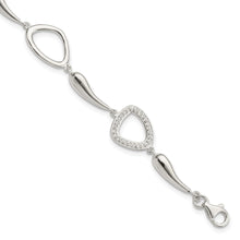 Load image into Gallery viewer, Sterling Silver Polished CZ w/1 in ext. Bracelet
