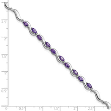 Load image into Gallery viewer, Sterling Silver Rhodium plated Purple CZ Bracelet
