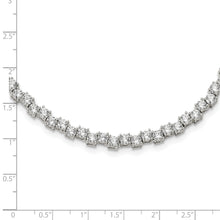 Load image into Gallery viewer, Sterling Silver Rhodium-plated Polished 4mm CZ Necklace
