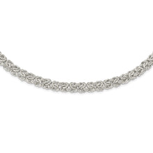 Load image into Gallery viewer, Sterling Silver Polished 9.3mm Flat Byzantine 17in Chain
