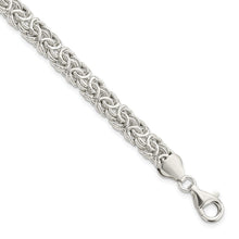Load image into Gallery viewer, Sterling Silver Polished Byzantine Link Bracelet
