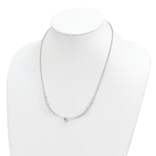 Load image into Gallery viewer, Sterling Silver Rhodium-plated Polished Beaded w/ 2.5in ext. Necklace
