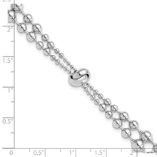 Load image into Gallery viewer, Sterling Silver Rhodium-plated Polished Beaded w/ 1.5in ext. Bracelet
