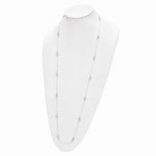 Load image into Gallery viewer, Sterling Silver Rhodium-plated Rose Tone CZ Stations w/2 in ext. Necklace
