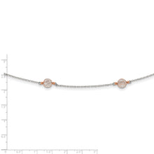 Load image into Gallery viewer, Sterling Silver Rhodium-plated Rose Tone CZ Stations w/2 in ext. Necklace
