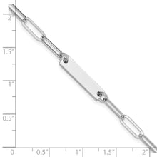 Load image into Gallery viewer, Sterling Silver Rhodium-plated Polished Bar w/ 1in ext. Bracelet
