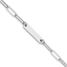 Load image into Gallery viewer, Sterling Silver Rhodium-plated Polished Bar w/ 1in ext. Bracelet
