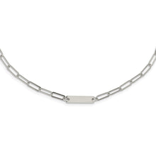 Load image into Gallery viewer, Sterling Silver Rhodium-plated Polished Bar w/ 2in ext. Necklace

