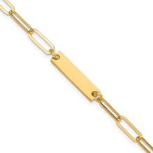 Load image into Gallery viewer, Sterling Silver Gold-plated Polished ID w/ 1.25in ext. Bracelet
