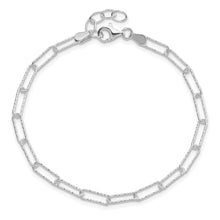 Load image into Gallery viewer, Sterling Silver D/C Fancy Open Link w/.75 in Ext. Bracelet
