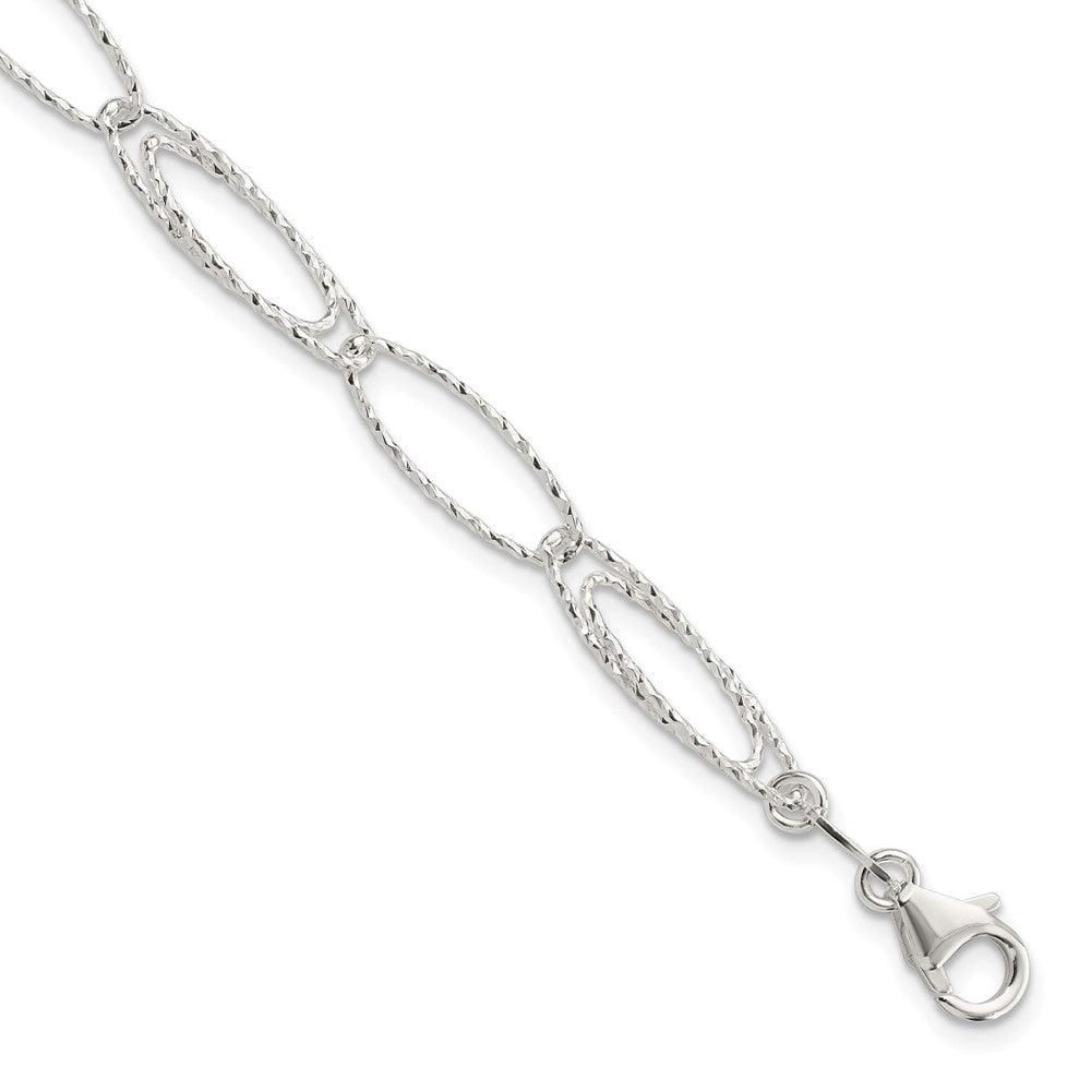 Sterling Silver Polished D/C Fancy Link Bracelet