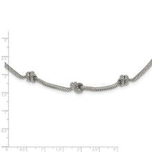 Load image into Gallery viewer, Sterling Silver Rhodium-plated Knotted Mesh w/2in Ext Necklace

