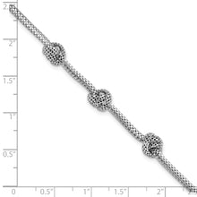 Load image into Gallery viewer, Sterling Silver Rhodium-plated Knotted Mesh Bracelet
