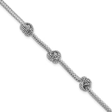 Load image into Gallery viewer, Sterling Silver Rhodium-plated Knotted Mesh Bracelet
