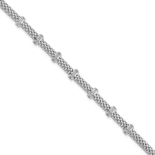 Load image into Gallery viewer, Sterling Silver Rhodium-plated Polished CZ Bracelet

