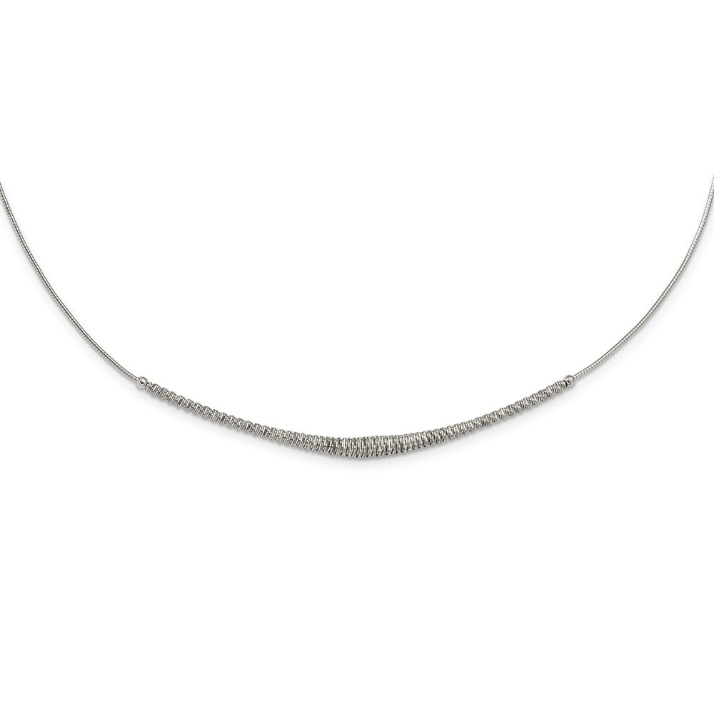 Sterling Silver Rhodium-Plated Fancy Graduated Necklace