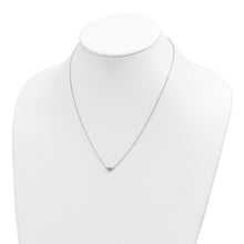 Load image into Gallery viewer, Sterling Silver Rhodium-plated Polished Blue &amp; White CZ Eye Necklace
