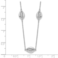 Load image into Gallery viewer, Sterling Silver Rhodium-plated Polished Cowrie Shell Necklace
