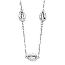 Load image into Gallery viewer, Sterling Silver Rhodium-plated Polished Cowrie Shell Necklace
