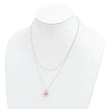 Load image into Gallery viewer, Sterling Silver &amp; Rose-tone Beaded Heart Adjustable Necklace
