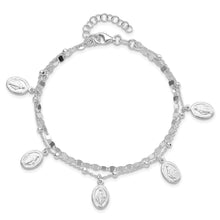 Load image into Gallery viewer, Sterling Silver Dbl Miraculous Medal w/1 in ext. Bracelet

