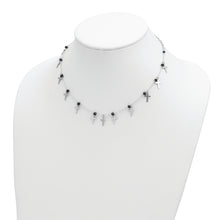 Load image into Gallery viewer, Sterling Silver Rhodium-plated Black Crystal Cross w/ 1.25in ext. Necklace
