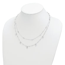 Load image into Gallery viewer, Sterling Silver Rhodium-plated Polished Cross and CZ w/ 2in ext. Necklace
