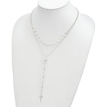 Load image into Gallery viewer, Sterling Silver Polished Cross w/2 in ext 2-Strand Necklace
