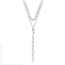 Load image into Gallery viewer, Sterling Silver Polished Cross w/2 in ext 2-Strand Necklace
