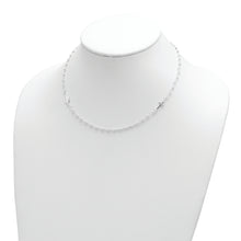Load image into Gallery viewer, Sterling Silver Polished Religious w/ 1.5in ext. Rosary Necklace
