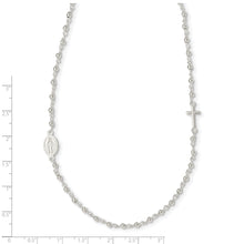 Load image into Gallery viewer, Sterling Silver Polished Religious w/ 1.5in ext. Rosary Necklace
