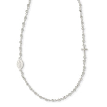 Load image into Gallery viewer, Sterling Silver Polished Religious w/ 1.5in ext. Rosary Necklace
