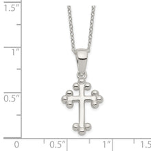 Load image into Gallery viewer, Sterling Silver Polished Cross Necklace
