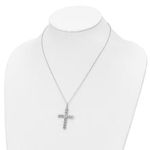 Load image into Gallery viewer, Sterling Silver Rhodium-plated Polished CZ Cross Necklace
