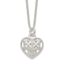 Load image into Gallery viewer, Sterling Silver Polished Hollow Heart w/1.25 in ext Necklace
