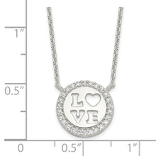 Load image into Gallery viewer, Sterling Silver Polished CZ Love Necklace
