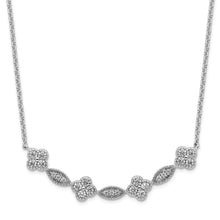Load image into Gallery viewer, Sterling Silver Rhodium-plated Polished Fancy CZ Necklace
