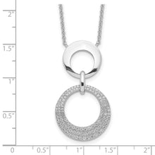 Load image into Gallery viewer, Sterling Silver Rhodium-plated  CZ Intertwined Circles w/2 in ext. Necklace
