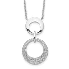 Load image into Gallery viewer, Sterling Silver Rhodium-plated  CZ Intertwined Circles w/2 in ext. Necklace
