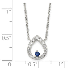 Load image into Gallery viewer, Sterling Silver Polished CZ Teardrop Necklace
