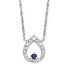 Load image into Gallery viewer, Sterling Silver Polished CZ Teardrop Necklace
