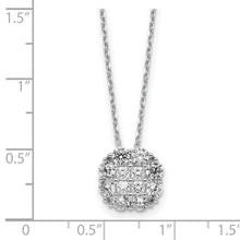 Load image into Gallery viewer, Sterling Silver Rhodium-plated Polished CZ w/2 in ext. Necklace
