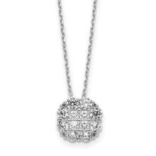 Load image into Gallery viewer, Sterling Silver Rhodium-plated Polished CZ w/2 in ext. Necklace

